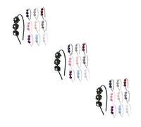 Vaguelly 3sets Flower Pearl Headband Kids Chiffon Headband Lightweight Non-deformable Perfect for Children's Hair Accessories 10pcs*3