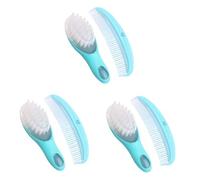 Vaguelly 3sets Newborn Boy Girl Brush and Comb Kit Quality Material Static Smooth Helps Circulation Brain Development No Scratch