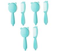 Vaguelly 3sets Wool Shampoo Brush and Comb for Boy Girl Care Scalp Massage Tools for Bath Cleaning Grooming Kit for Newborn Hair Brush Comb