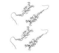 Vaguelly 4 Pairs Vintage-inspired Clown Earrings for Women Dangle Studs Lightweight Costume Accessory for Halloween Carnival Party