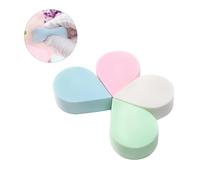 Vaguelly 4 Pcs Dual Use Drop Shape Facial Sponge Puff for Makeup and Cleansing Natural Biodegradable Soft Powder Puff Gentle All Skin Types Mixed Colors