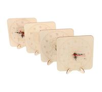 Vaguelly 4 Sets DIY Clock Making Kit with Silent Mechanism Unique Wooden Blank Dials for Painting Educational Craft Project for Learn and Decorate Bedroom Wall