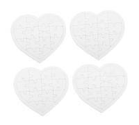 Vaguelly 4 Sets Heart-shaped Blank Coloring Puzzle Pieces for DIY Craft Smooth Paperboard Art Boards for Drawing Painting and Creative Activities Educational Craft Puzzle Kit for Boys