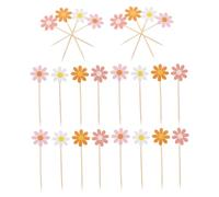 Vaguelly 40pcs Daisy Flower Cake Toppers Daisy Picks for Spring Birthday Wedding Shower Decorations Lightweight Reusable Secure Cake Inserts for Memorable Party Displays