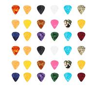 Vaguelly 40PCS Mixed Color Abs Guitar Pick Set Durable Plectrums for Electric and Acoustic Guitars Finger Picks for Bass Players for All Musical Styles