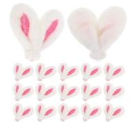 Vaguelly 40pcs Pink Plush Rabbit Ear Hair Clip Accessory | Felt Decoration, Cute Thematic Accent, Suitable for Gift Boxes, Hairbands, Party Wrapping