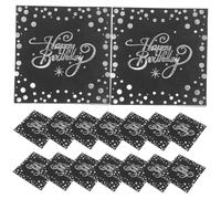 Vaguelly 40Pcs Silver Foil Paper Napkins Elegant Disposable Tableware for Birthday Wedding and Event Decorations and Silver Cocktail Serviettes for Easy Cleanup and Setup