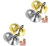 Vaguelly 4pairs Brass Finger Cymbals Zills for Boys and Girls Dance and Entertainment for Belly Dancing and Parties Hand Percussion Musical Instrument