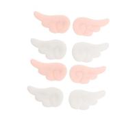 Vaguelly 4Pairs Plush Angel Wing Hair Clips Soft Head Accessories White Pink Cute Barrettes for Party Festival Casual Wear Random Color