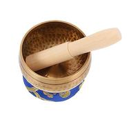 Vaguelly 4pc Large Buddhist Bowl Meditation Set Singing Bowl Manual Tapping Stick Perfect for Meditation and Relaxation Random Color