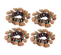 Vaguelly 4pcs African Drum Bell Handbells Colored Instrument for Boys and Girls for Parties and Dance Events Durable Shell Design for Fun