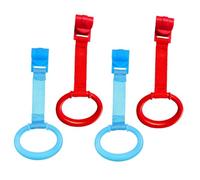 Vaguelly 4pcs Baby Crib Pull Rings for Toddlers and Infants, Easy to Grasp Plastic and Cloth Hanging Rings, Comfortable to Hold, for Walking Training and Helping Baby Stand