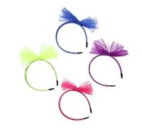 Vaguelly 4pcs Big Bow Hair Hoops Lace Headbands for Women, Cloth Material with Secure Fit, for Photography and Cosplay, Adorable and Lovely Hair Accessories