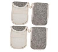 Vaguelly 4pcs Black Soap Bag Mesh Shower Scrunchie Soap Storage Scrubbing Net for Travel