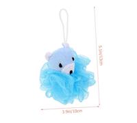 Vaguelly 4pcs Cartoon Animal Pattern Shower Sponge Bath Balls for Soft Mesh Body Scrubber Portable Cleansing Bath Supplies with Duck Rabbit Frog