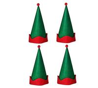 Vaguelly 4pcs Christmas Elf Hats Green Party Head Accessories Lightweight Comfortable Holiday Costume Props for Adults and Teens