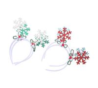 Vaguelly 4pcs Christmas Headband Christmas Headpiece New Year Party Supplies Snowflake Head Boppers Glitter Snowflake Headdress Party Favors Winter Supplies Xmas Crown Paper
