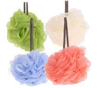 Vaguelly 4pcs Colorful Bath Flower Shower Balls Foaming Bath Scrubbers for Exfoliating Skin Suitable for Home Bathing and Spa Use