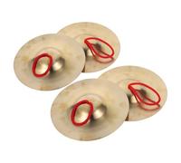 Vaguelly 4pcs Copper Band Finger Cymbals Lightweight Handheld Marching Percussion Instruments for Music Education Rhythm Practice and Group Interaction