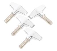 Vaguelly 4pcs Drum Set Fastener Screws Zinc Alloy Cymbal Wing Screws with Professional Look and Stable, Reliable Design for Drummers and Percussionists Silver Drum Kit Accessories
