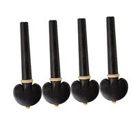 Vaguelly 4pcs Ebony Wood Cello Pegs Solid Wood Shafts Precision Ground Enhance Sound Quality for Violin Family Instruments Classic Vintage Design
