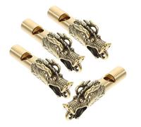 Vaguelly 4pcs Emergency Whistle Brass Camping Whistle Animal Head Delicate Design Rustproof Loud Sound Outdoor Survival Sports Competition