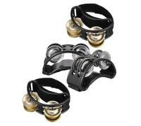 Vaguelly 4pcs Foot Tambourine: Musical Instrument Percussion Pedal with Jingle Bells for Drum and Guitar Playing Foot Percussion Shakers for Adults