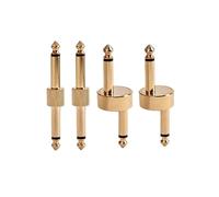 Vaguelly 4pcs Guitar Effect Pedal Converter Plug Set Hook and Straight Double Head Couplers Space-saving Instrument Pedal Board Accessories Golden for Efficient Signal Transmission