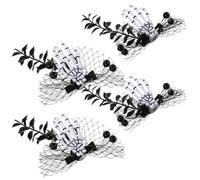 Vaguelly 4pcs Halloween Punk Skeleton Hand Hair Clips Spider Web Design Skull Zombie Barrettes for Women Spooky Party Hair Accessories Plastic
