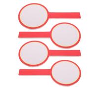 Vaguelly 4Pcs Handheld Erasable Scoreboards Double-Sided Red Round Dry Erase Whiteboards 10X20Cm Portable Score Board for Sports Judges Referees Classroom Voting