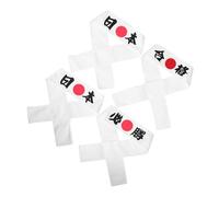 Vaguelly 4pcs Japanese Samurai Bandana Headbands Tie Back Hachimaki for Boys Washable Chef and Sports Headwear with Victory Spirit Enhancer for Karate Cooking Exercise