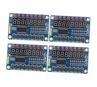 Vaguelly 4pcs LED Display Module with Keys Digital Tube Microcontroller Compatible DIY Accessory for Avr Arm Mcu Projects