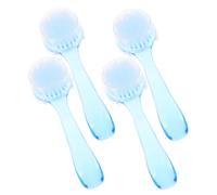 Vaguelly 4pcs Manicure Nail Cleaning Brush with Hand Grip Nylon Bristles for Salon and Personal Use Lightweight Small Round Head Nail Dust Cleaner for Fingernails and Toes