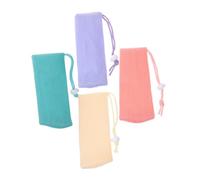 Vaguelly 4Pcs Mesh Soap Pouches for Bathroom with Lanyard Thickened Foaming Soap Scrubber Bags for Face Body Hands Cleansing and Exfoliating Dead Skin Removal and Travel Use