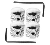 Vaguelly 4pcs Metal Electric Guitar Knobs Chrome Top Hat Style with Wrench Replacement Control Knobs for Bass Volume Tone Easy Install Compatible with Various Electric Guitars and Basses