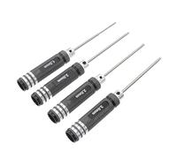 Vaguelly 4Pcs Metric Hexagonal Allen Key Screwdriver High-Speed Steel Rc Model Tools with Comfortable Grip for Precision Screw Disassembly