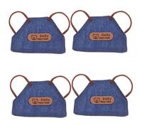 Vaguelly 4pcs Mini Denim Aprons for Dolls Retro-inspired Cloth Dollhouse Chef Accessories DIY Handcraft Dress-up Outfits Versatile Baking Decoration for Dollhouses and Parties