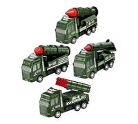 Vaguelly 4Pcs Mini Pull Back Military Truck Friction Powered No Battery Required Safe for for Boys for Early Education and Playtime