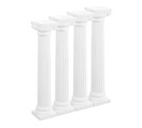 Vaguelly 4Pcs Mini Roman Pillar Plastic Roman Column Candle Holder Cake Separator Pillars White Decorative Candlestick Figurine Base large
