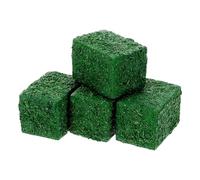 Vaguelly 4pcs Miniature Dollhouse Haystack Decorations, Green Square 2x2x3cm Fake Straw Bundles for Dollhouse Accessories, Garden Scenery Decor and Autumn Harvest Craft