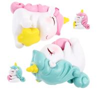 Vaguelly 4pcs Miniature Unicorn Resin Figurines High-gloss Animal Models for Garden Tiny Statues Cake Decorating Toppers Cute Micro Landscape Ornaments for Rustic Farmhouse Home Decor