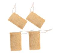 Vaguelly 4pcs Natural Loofah Sponge Kitchen Dishwashing Brush for Cleaning Bowls Pots Loofah Dish Scrubber Cleaning Tool for Kitchenware