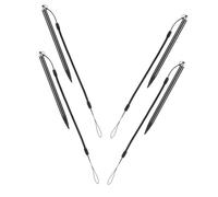 Vaguelly 4pcs Resistive Touch Screen Stylus Pen Smooth Writing Experience Antiloss Design Black Aluminum Copper Abs with Spring Lanyard for Pos Machines and Industrial Control Equipment