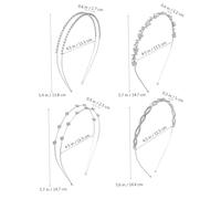 Vaguelly 4pcs Rhinestone Bridal Headbands Sparkly Metal Hair Accessories Thin Wedding Vine Headband for Brides Bridesmaids and Daily Wear