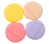 Vaguelly 4pcs Round Makeup Sponges for Foundation and Cream Powder Dual-sided Thickened with Wide Base Ribbon Skin-friendly Soft Face Sponges for Wet and Dry Use