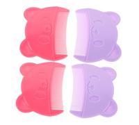 Vaguelly 4pcs Scalp Comb Cute Bear Shape Newborn Hairbrush for Sensitive Scalp Gentle Fine Tooth Detangling Hair Care Tool Portable for Bath and Cradle Cap Treatment