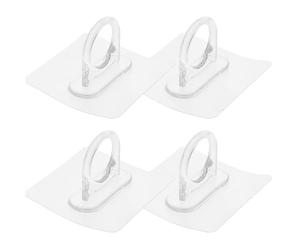 Vaguelly 4pcs Self-Adhesive Round Acrylic Hooks for Bathroom and Home Reliable Support Wall Peg Hooks for Hanging Shower Gel and Shampoo Simple and Sl esign