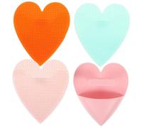 Vaguelly 4pcs Silicone Face Washing Brush Small Manual Exfoliating Brush for Blackhead Removal in Light for Daily Skincare