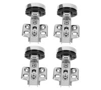 Vaguelly 4pcs Soft Closing Cabinet Door Hinges with Hydraulic Damping Hidden Collision Mounting Hardware for Kitchen Glass Doors Quiet Self Closing Hinges with Screws for Cabinets and