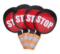 Vaguelly 4pcs Traffic Signs Dual-sided Handheld Stop Signal Lights for Preschool and Elementary Road Safety Teaching with Red Green Paddle for Classroom Role Play